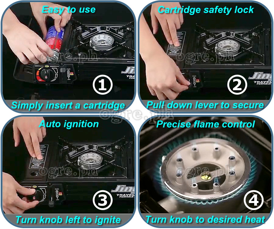 BDZ-155 Portable 2-Burner Butane Gas Stove with Free Storage Bag