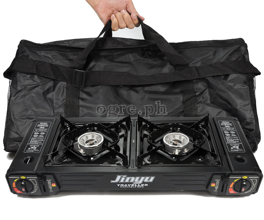 BDZ-155 Portable 2-Burner Butane Gas Stove with Free Storage Bag