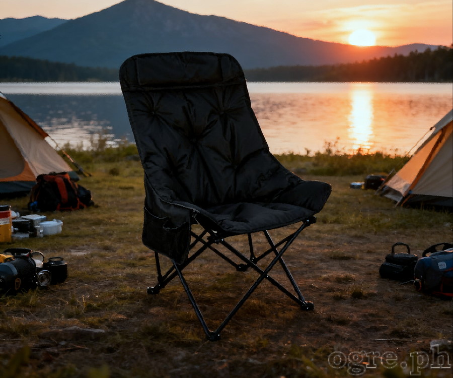 Foldable High-Backrest Padded Moon Chair 46*46*90cm