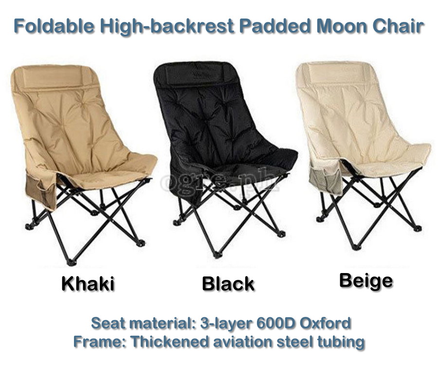 Foldable High-Backrest Padded Moon Chair 46*46*90cm