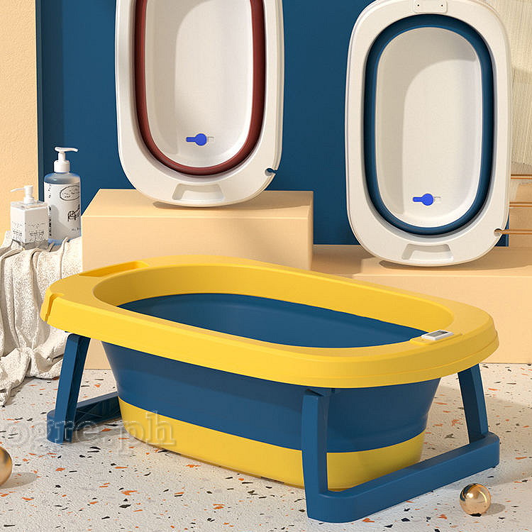 LYBY-A03 Collapsible Baby Bathtub with Safety Cushion and Thermometer