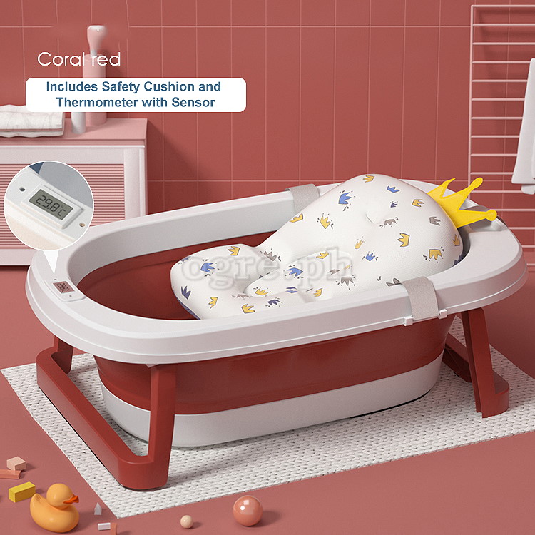 LYBY-A03 Collapsible Baby Bathtub with Safety Cushion and Thermometer