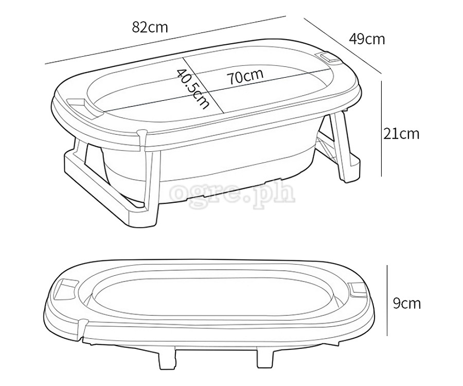 LYBY-A03 Collapsible Baby Bathtub with Safety Cushion and Thermometer