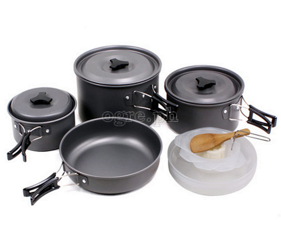 15P500 7-pcs Outdoor Cookware Set with 12-pcs Kitchen Utensils