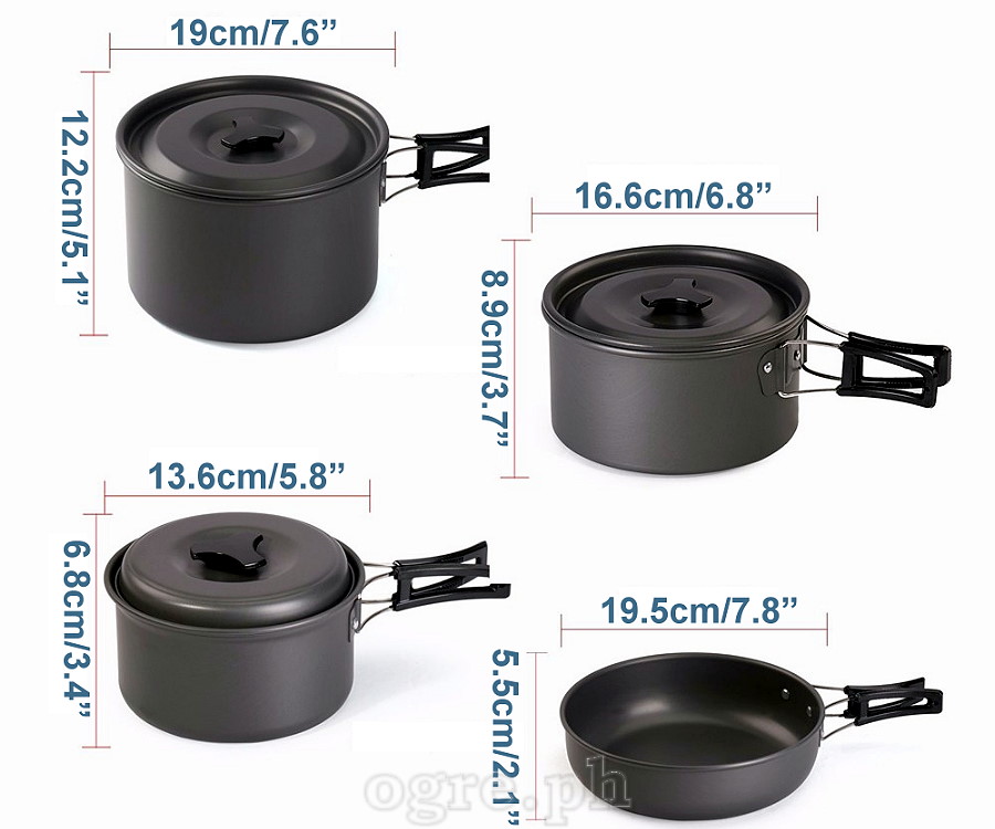 15P500 7-pcs Outdoor Cookware Set with 12-pcs Kitchen Utensils