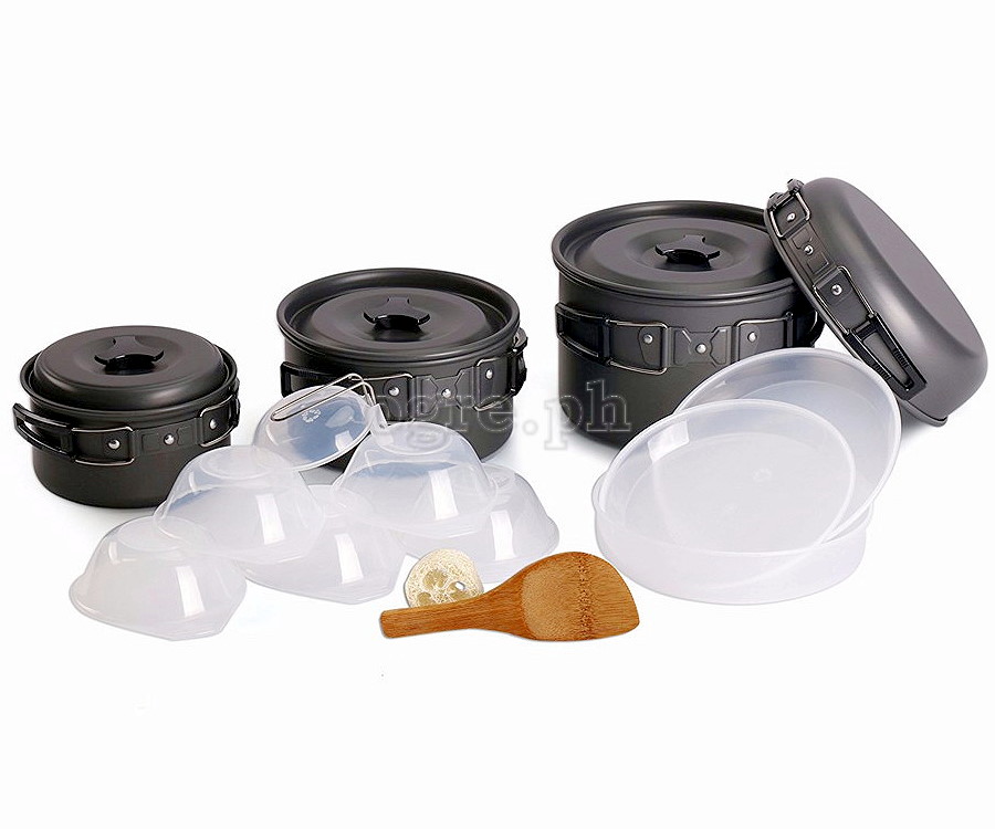 15P500 7-pcs Outdoor Cookware Set with 12-pcs Kitchen Utensils