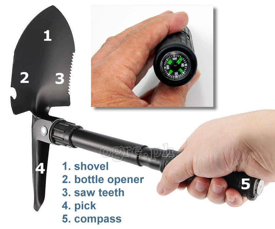 18S411S 5-in-1 Foldable Compact Spade Shovel