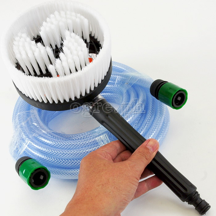 BGH-01 Rotary Brush Attachment with 5m / 10m PVC Garden Hose Set