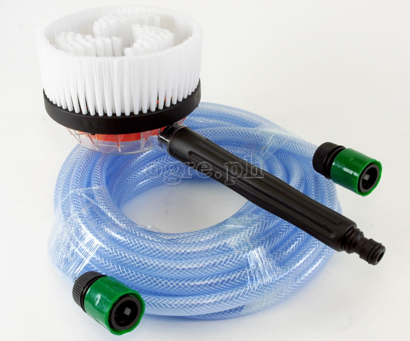 BGH-01 Rotary Brush Attachment with 5m / 10m PVC Garden Hose Set