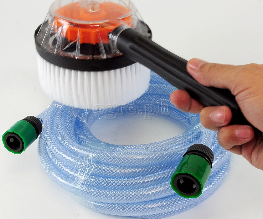 BGH-01 Rotary Brush Attachment with 5m / 10m PVC Garden Hose Set