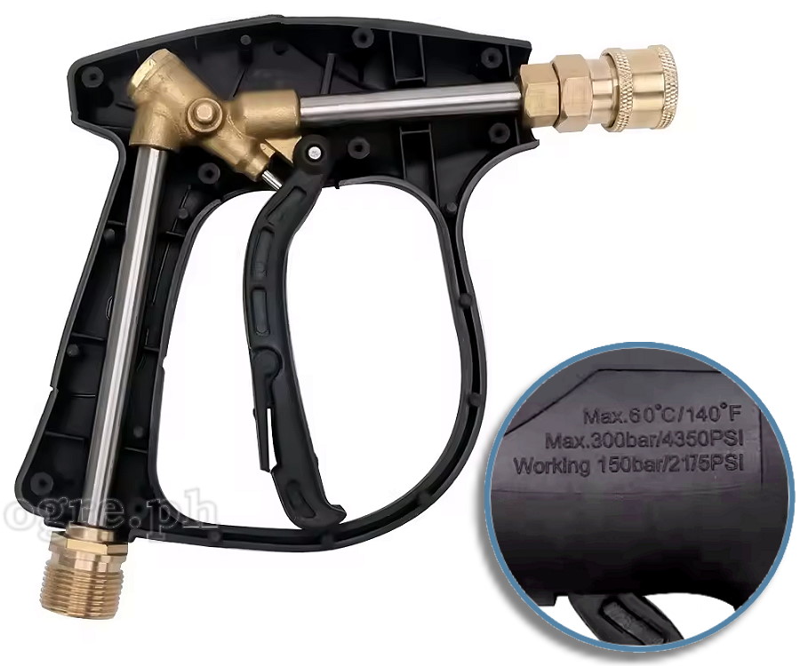 PWG-05 2175psi Pressure Washer Gun with M22-14mm Male Inlet and 1/4” Female Quick Coupler Socket