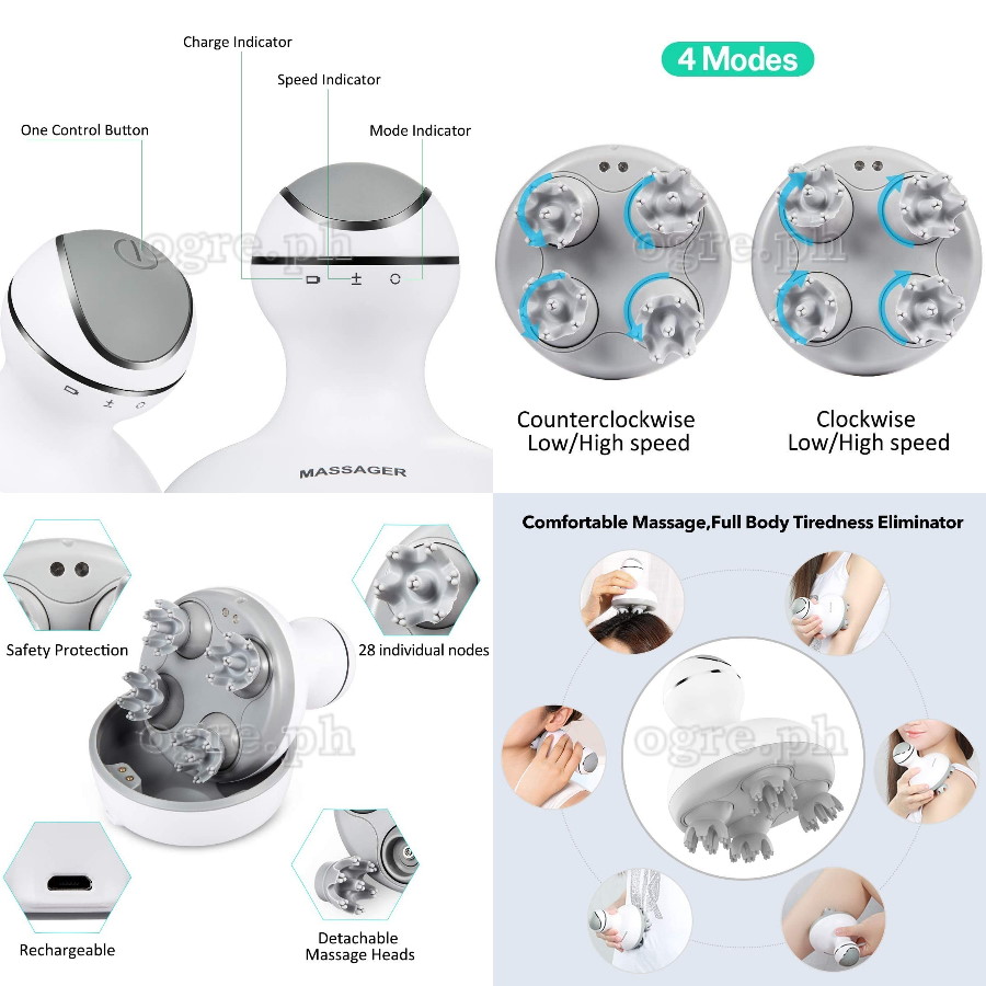 ST-702 Cordless Pulse Vibration Massager USB Rechargeable