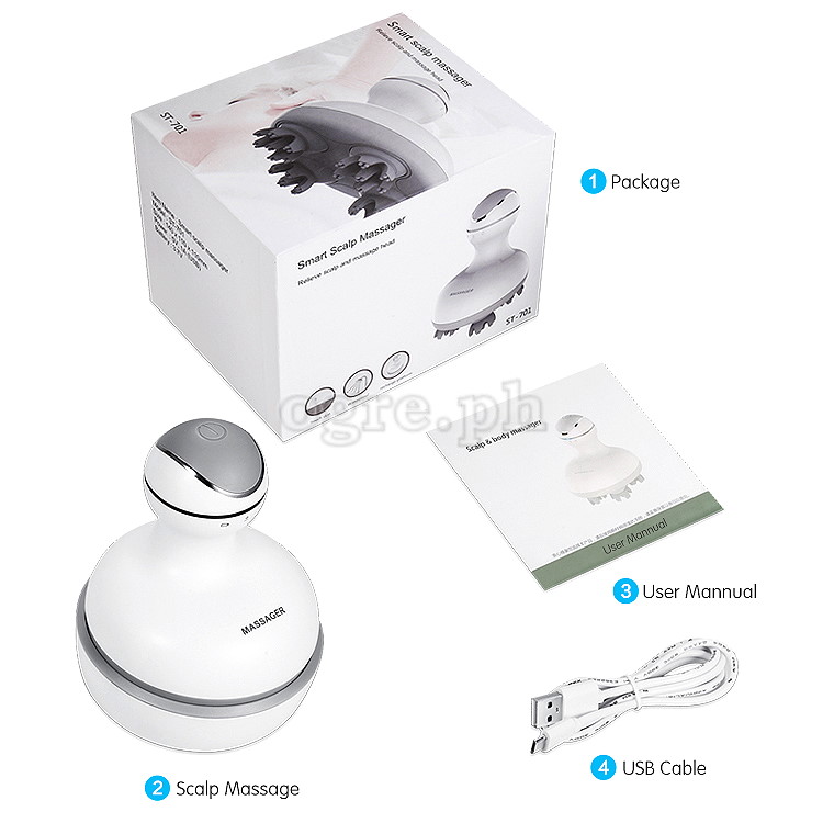ST-702 Cordless Pulse Vibration Massager USB Rechargeable