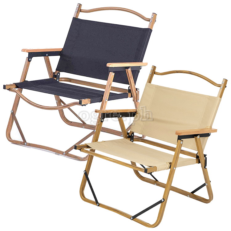 LY-023-S Aluminum Folding Chair with Arm Rest and Wood Grain Frame (Small 52x43x62cm)