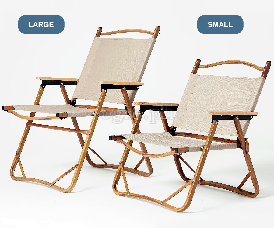 LY-023-S Aluminum Folding Chair with Arm Rest and Wood Grain Frame (Small 52x43x62cm)