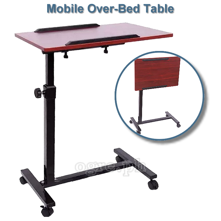 MOT-01 Mobile Fully Adjustable Overbed Table (60x40cm Desk Top)