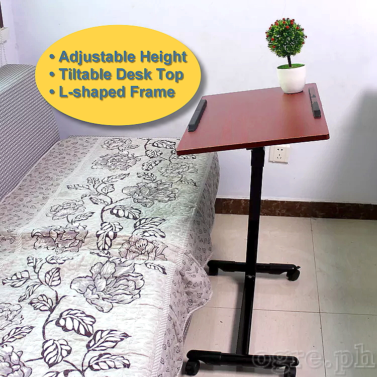 MOT-01 Mobile Fully Adjustable Overbed Table (60x40cm Desk Top)