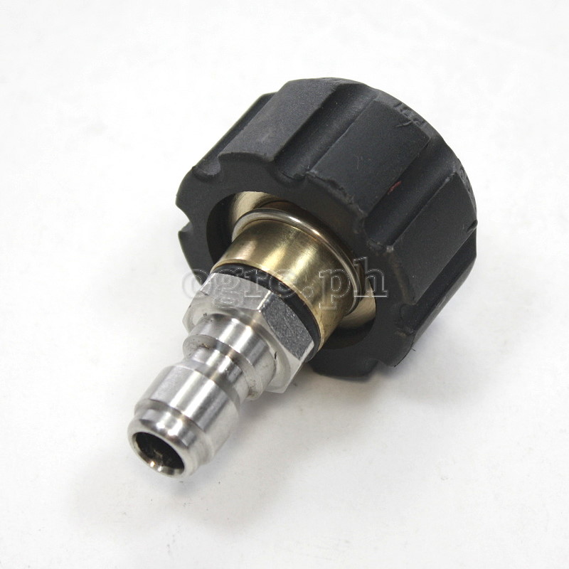 PWA-12 Metric M22 Female Twist Connector to 1/4 Quick-Connect Plug (Pressure Washer Fitting Converter)