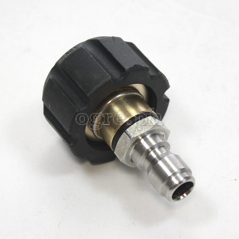 PWA-12 Metric M22 Female Twist Connector to 1/4 Quick-Connect Plug (Pressure Washer Fitting Converter)
