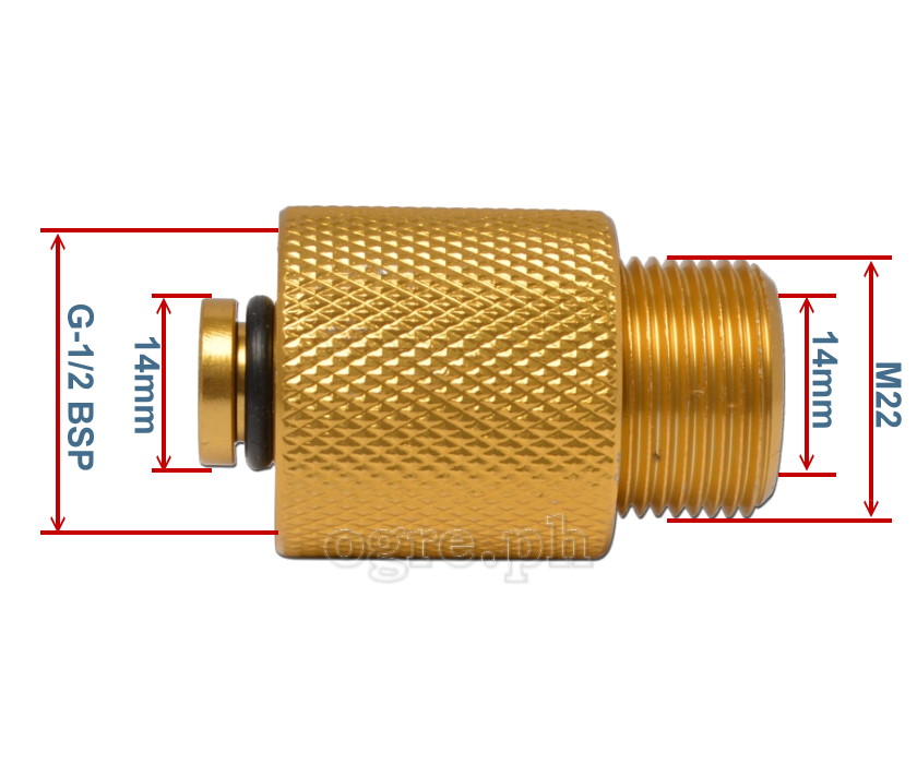 PWA-16 Pressure Washer Converter / Adapter G-1/2-14F x M22-14M (for Nilfisk)