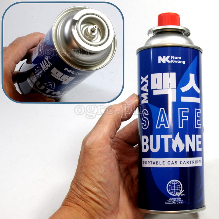 Max Safe Butane Gas 220g Nozzle Type CRV Cartridge 4-Pack