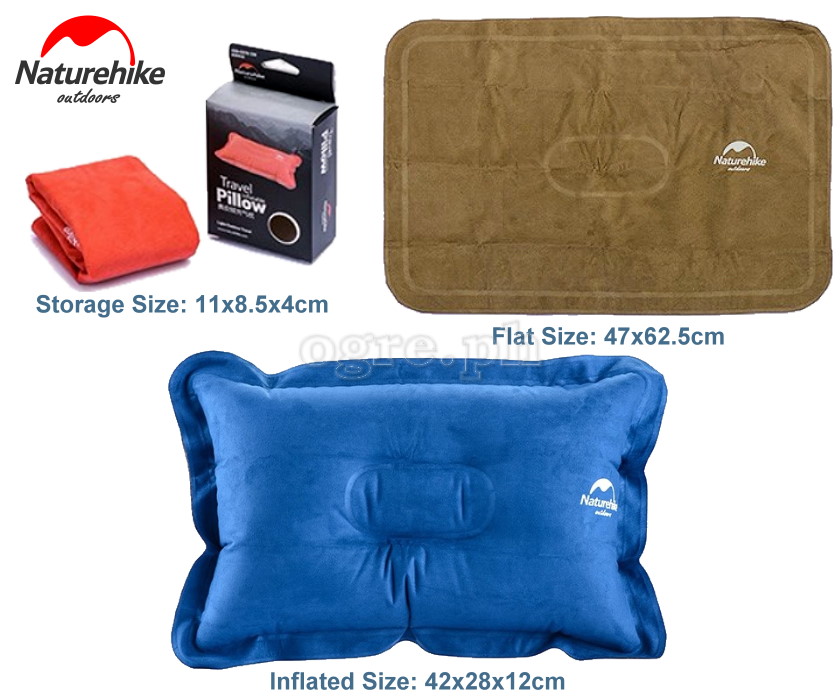 NH15A001-L Inflatable Suede Travel Pillow 