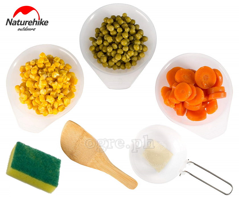 NH15T203-G 5-pc Outdoor Cookware Set with 6 pcs Kitchen Utensils