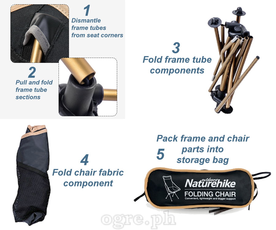 NH17Y010-L Aluminum Folding Moon Chair (100kg/220lbs Max Load)