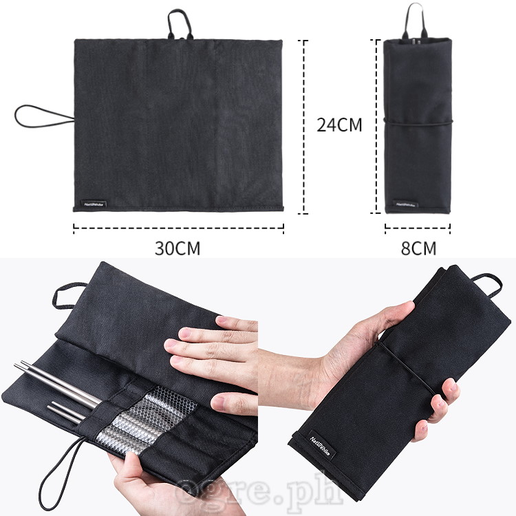 NH19C010-D Black Cotton Tableware Storage Bag