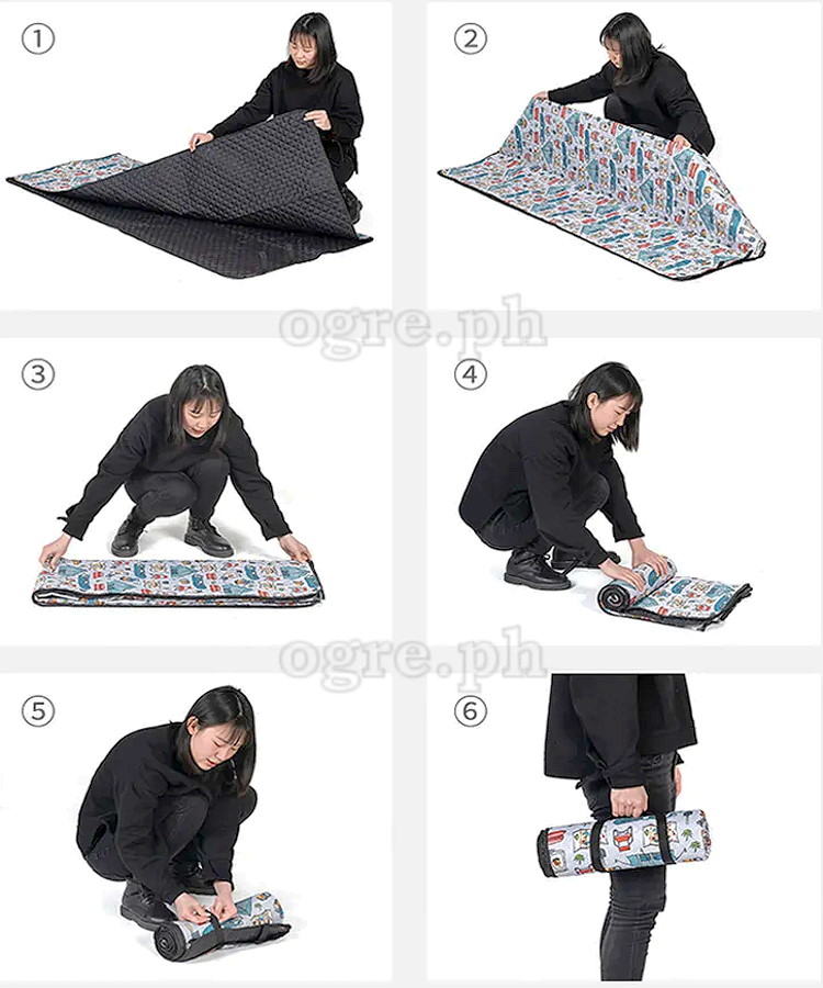 NH19D024-Z Water-Resistant Outdoor Camping / Picnic Mat ~ Medium 145cm (4.7ft) x 200cm (6.5ft)