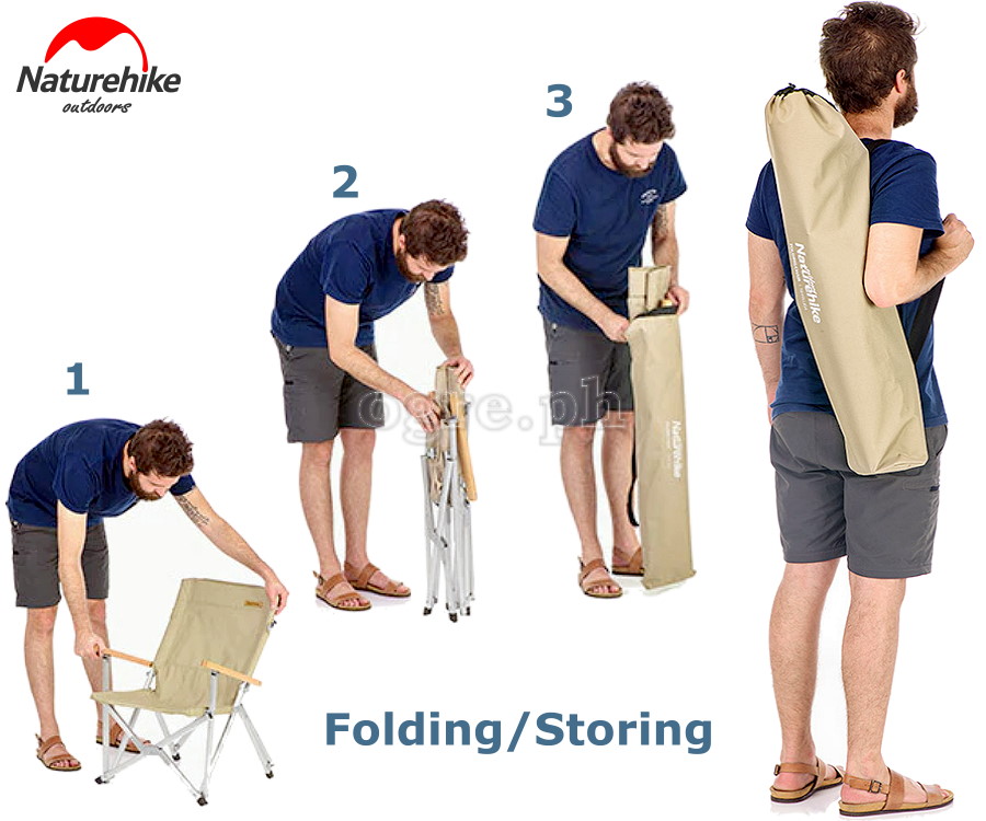 NH19JJ004 Aluminum Folding Chair with Arm Rest