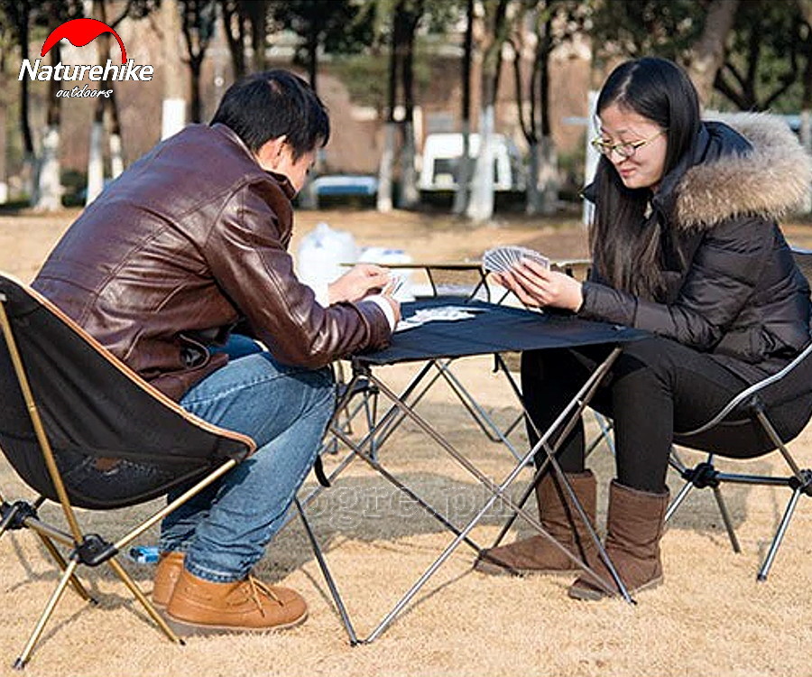 NH20JJ020-L Folding Mini Table ~ Aluminum Frame / Oxford Table Top (Large 75 x 55 x 52cm)