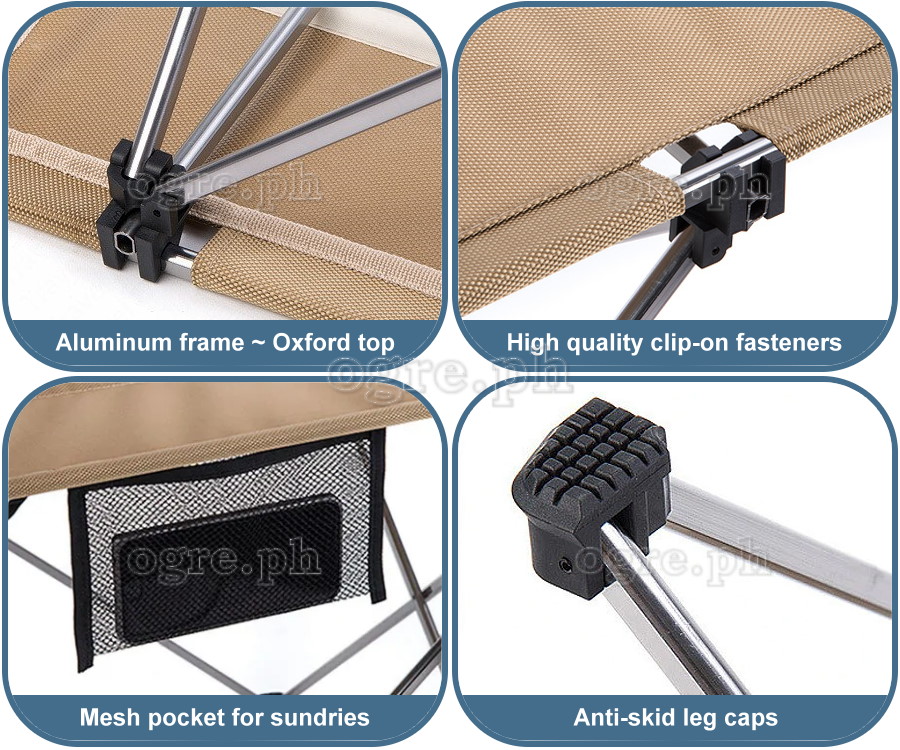 NH20JJ020-L Folding Mini Table ~ Aluminum Frame / Oxford Table Top (Large 75 x 55 x 52cm)