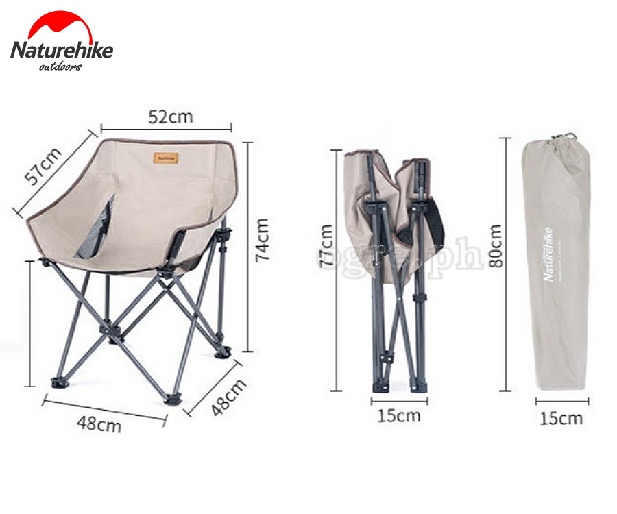 NH20JJ022 Aluminum Folding Half Moon Chair (100kg/220lbs Max Load)