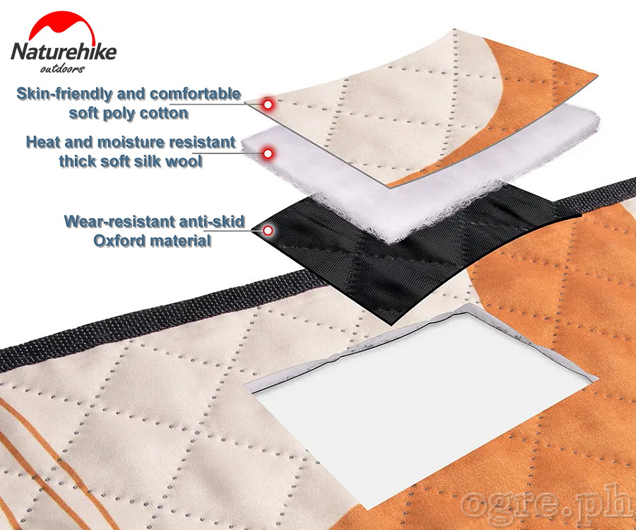 NH21FCD01 Water-Resistant Outdoor Camping / Picnic Mat ~ Large 210cm (6.8ft) x 240cm (7.8ft)