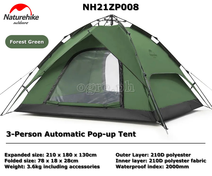 NH21ZP008-3P 3-Person Automatic Pop-up Tent