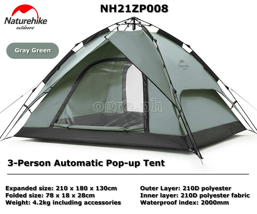 NH21ZP008-3P 3-Person Automatic Pop-up Tent