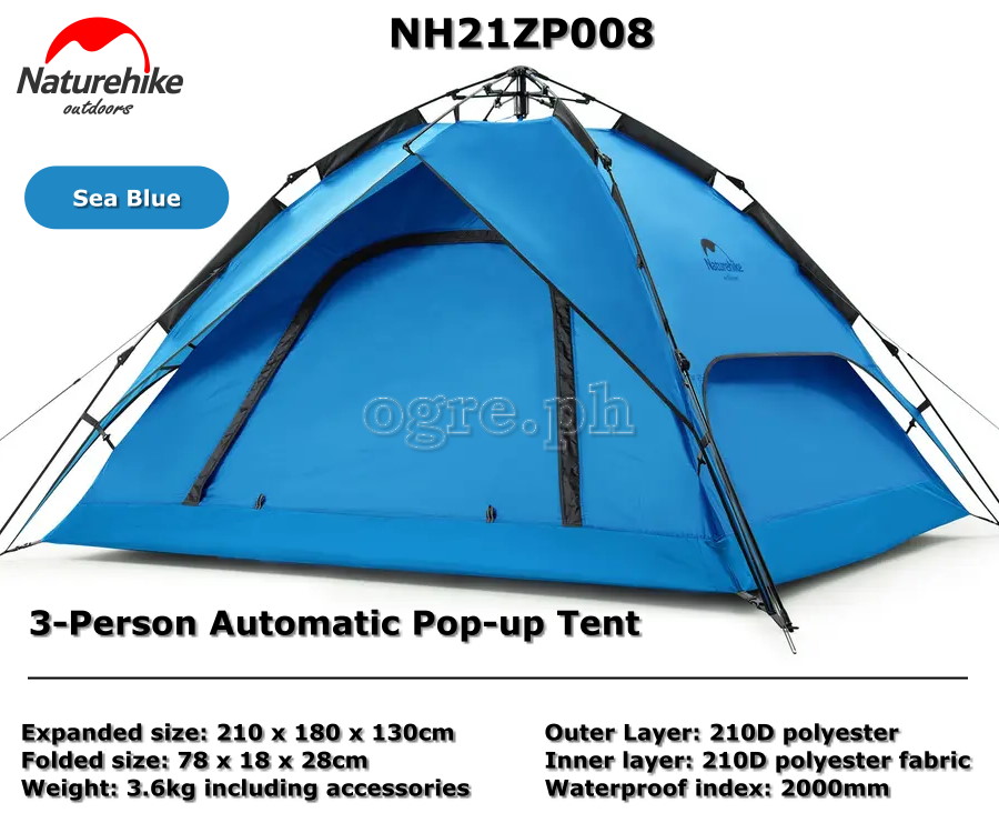 NH21ZP008-3P 3-Person Automatic Pop-up Tent