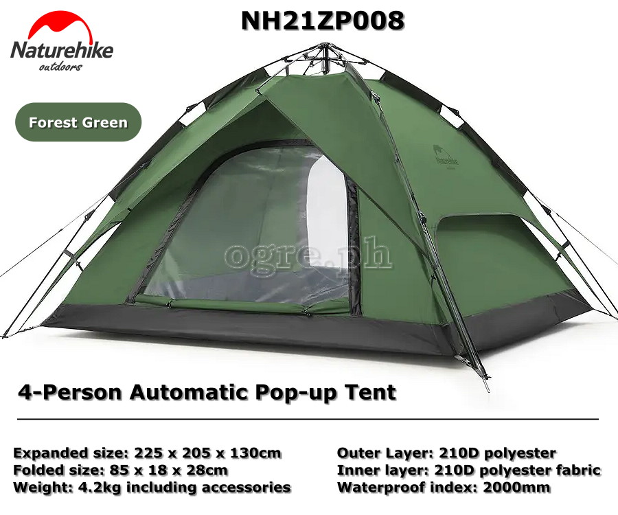 NH21ZP008-4P 4-Person Automatic Pop-up Tent