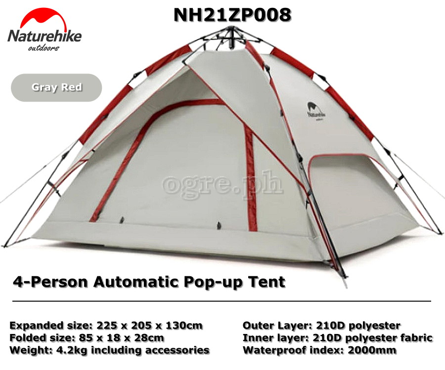 NH21ZP008-4P 4-Person Automatic Pop-up Tent