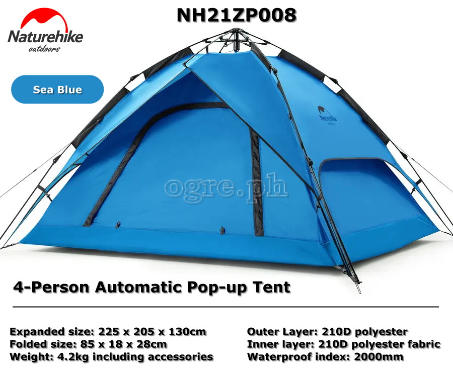 NH21ZP008-4P 4-Person Automatic Pop-up Tent