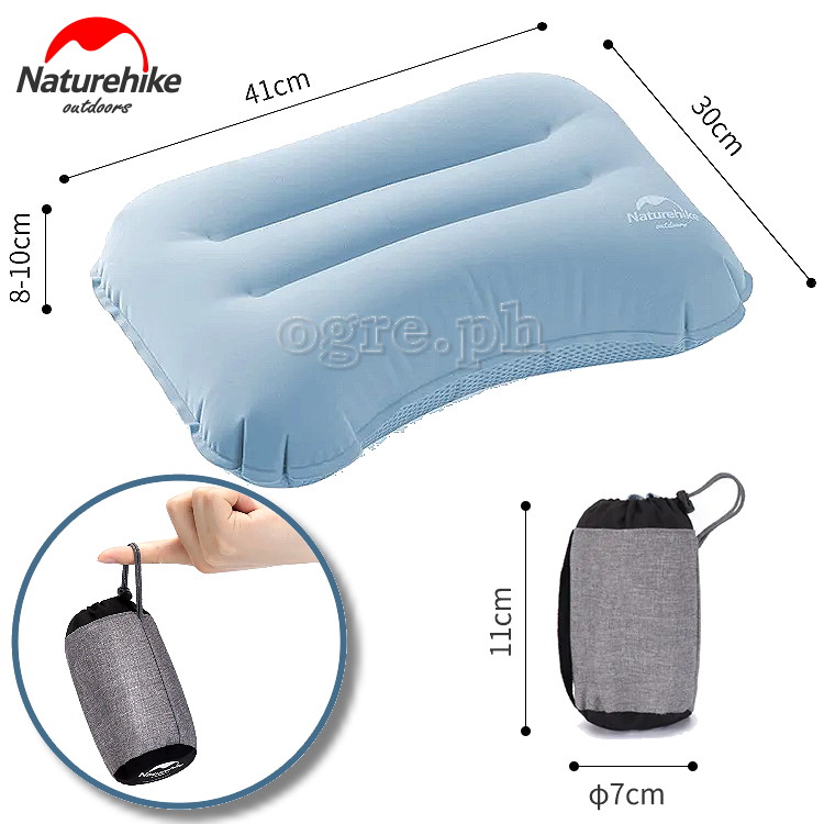 NH21ZT002 Foldable Inflatable Flock Texture Travel Pillow