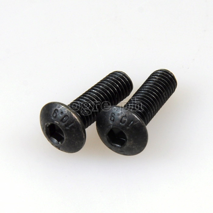 BCB-ALRH2 2 pcs Black Alloy Button Head Hex Bolts for Bike Bottle Cage