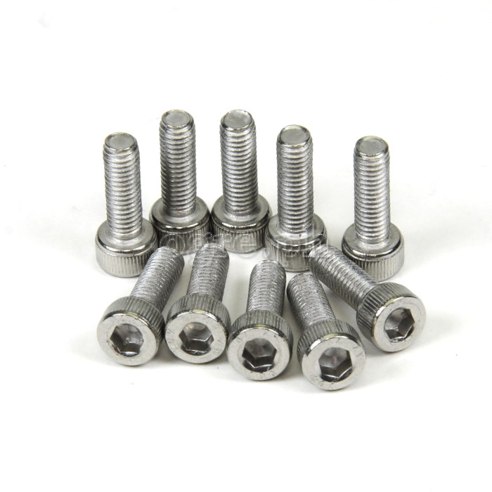 BCB-SSCH10 10 pcs Stainless Steel Cap Head Hex Bolts for Bike Bottle Cage