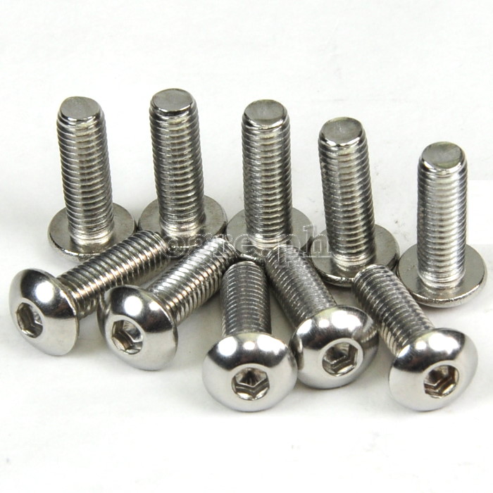 BCB-SSRH10 10 pcs Stainless Steel Button Head Hex Bolts for Bike Bottle Cage