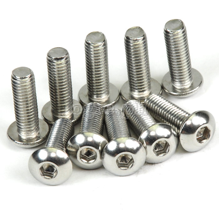 BCB-SSRH10 10 pcs Stainless Steel Button Head Hex Bolts for Bike Bottle Cage