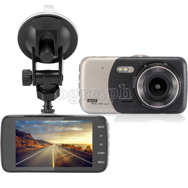 DVR4-01 4" Full HD 1080p Dash Cam / DVR + CMOS Rear View Camera