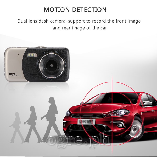 DVR4-01 4" Full HD 1080p Dash Cam / DVR + CMOS Rear View Camera