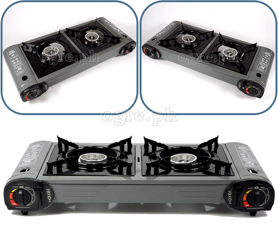 OTGS-268 Portable 2-Burner Butane Gas Stove with Free Storage Bag