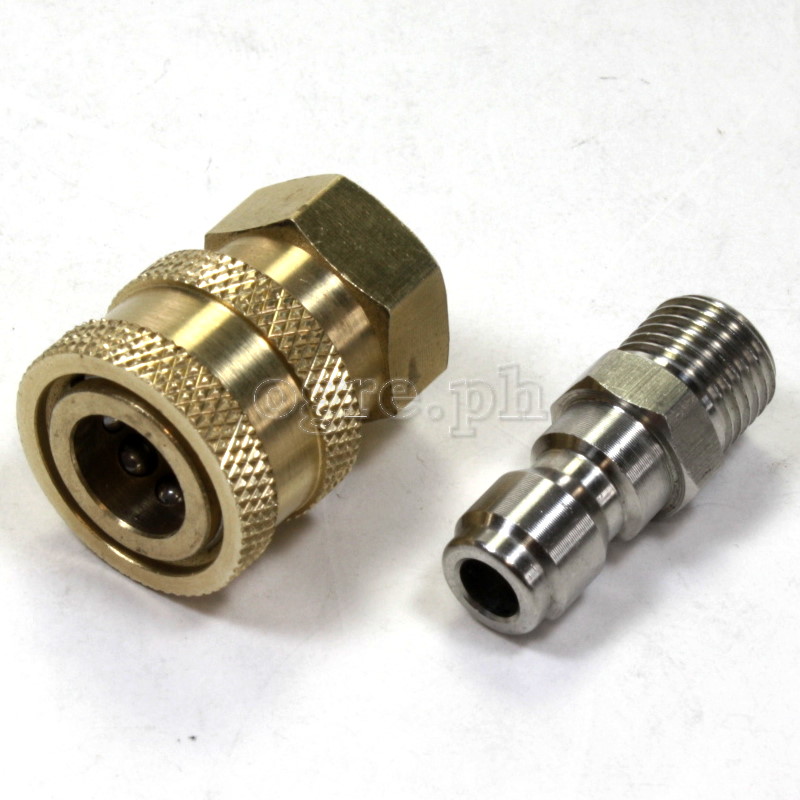 PWQ-01BS 1/4” Quick Connect Coupler Set (Brass/Stainless)